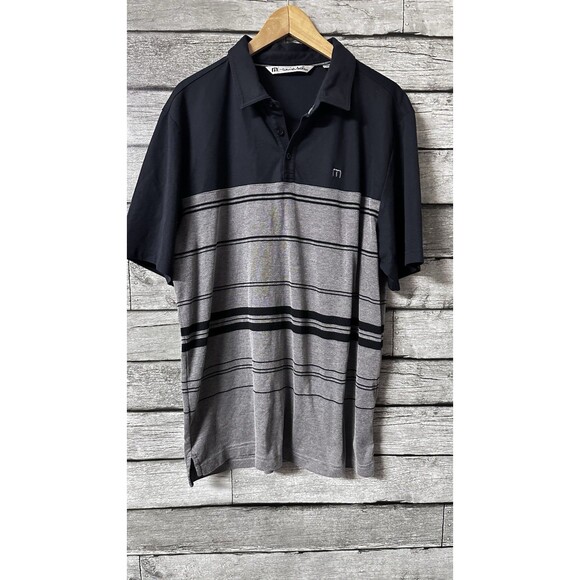 Travis Mathew Monterey Chest Stripe Black Golf Shirt Men's XL - Picture 1 of 7